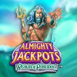 Almighty Jackpots – Realm of Poseidon slot logo by Novomatic at OnlySpins Casino