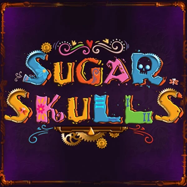 Sugar Skulls slot logo by Booming Games at OnlySpins Casino